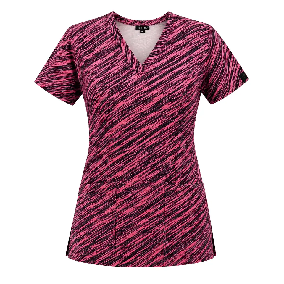 Blusa Clínica Premium Amaranto Salvaje Lycra Spandex  2