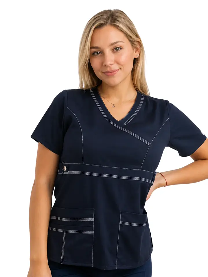 Blusa Cargo Azul Marino con hilo blanco 1