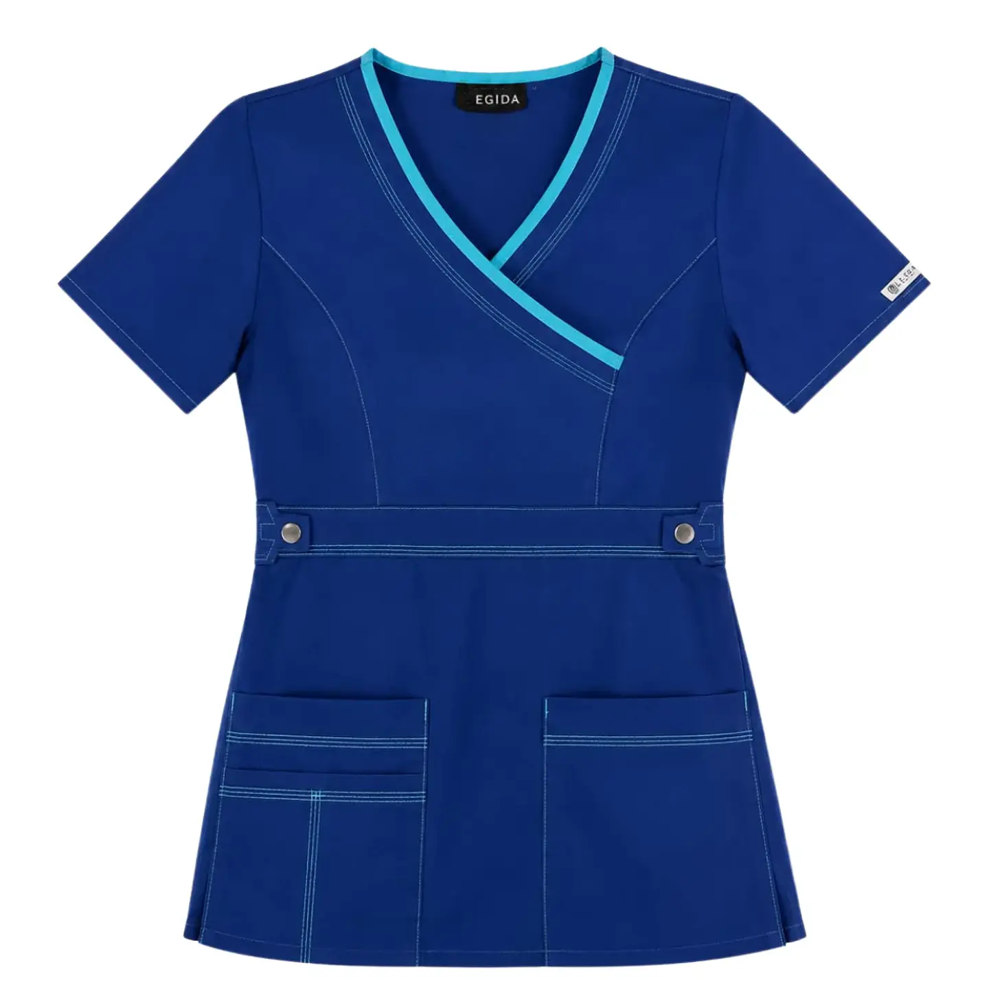 Blusa Clínica Modelo Cargo Azul Rey con Detalles Calipso  2