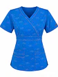 Blusa Clínica Azul Rey Estampada Corazones | Egida Uniformes - Miniatura 3