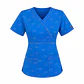 Blusa Clínica Azul Rey Estampada Corazones | Egida Uniformes - Miniatura 3