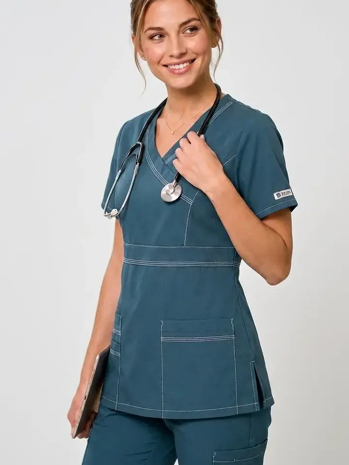Blusa Clínica Modelo Cargo Verde Petróleo  1