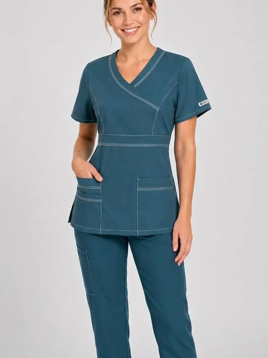 Blusa Clínica Modelo Cargo Verde Petróleo  3