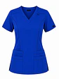 Blusa Elasticada Modelo Freya Azul Rey con hilos blancos/grises - Miniatura 3