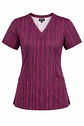 Blusa Clínica Estampada Burdeo Jaspeada con Tonos Rojos – Comodidad y Estilo para tu Jornada - Miniatura 3