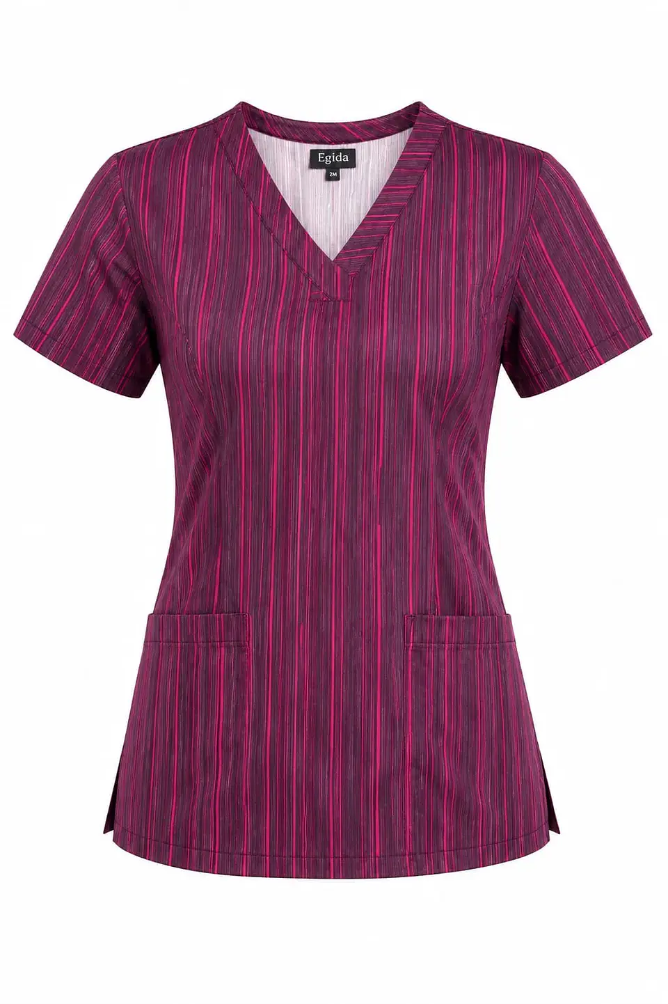 Blusa Clínica Estampada Burdeo Jaspeada con Tonos Rojos – Comodidad y Estilo para tu Jornada 3