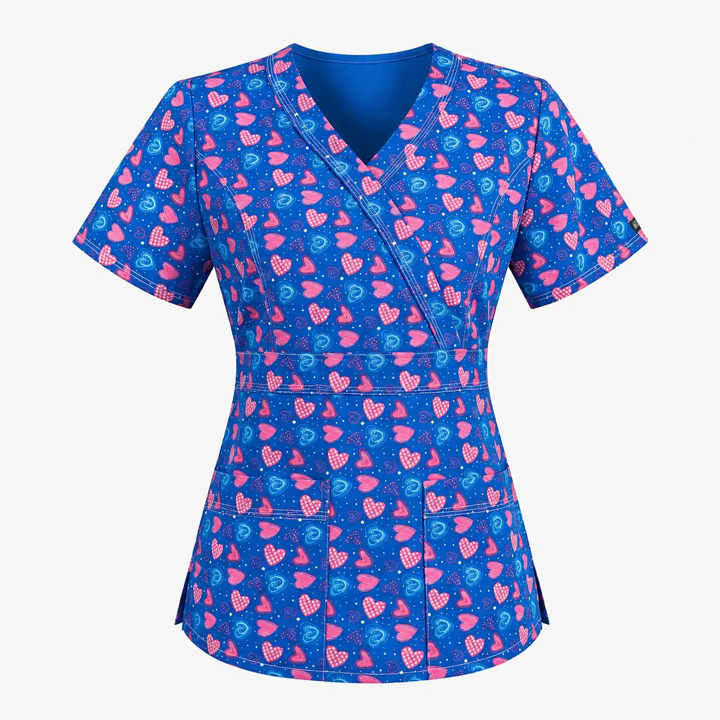 Blusa Clínica Estampada Corazones Multicolores | Égida Uniformes 3