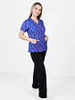 ​Conjunto Clínico Mujer - Blusa Estampada Corazones Azul Rey & Pantalón Cargo Negro - Miniatura 1