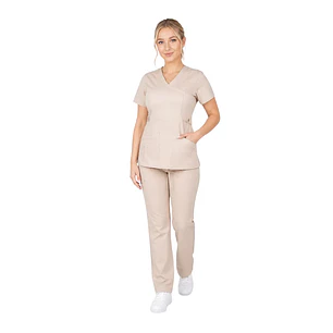 Conjunto Clínico Beige Mujer Antifluido Premium | Égida