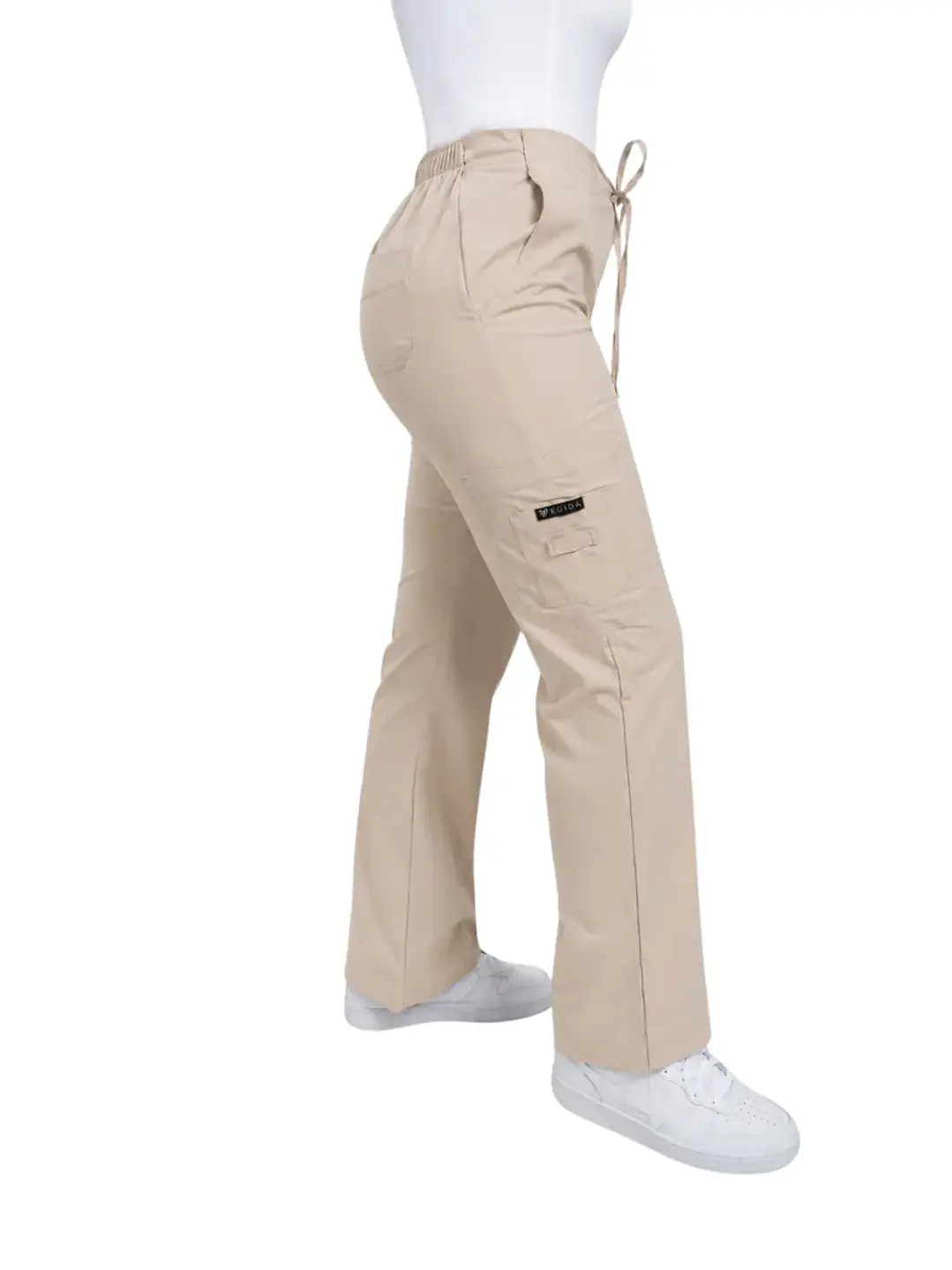 Pantalon Modelo Cargo Elasticado Antifluido Beige - Uniformes clínicos Égida Chile