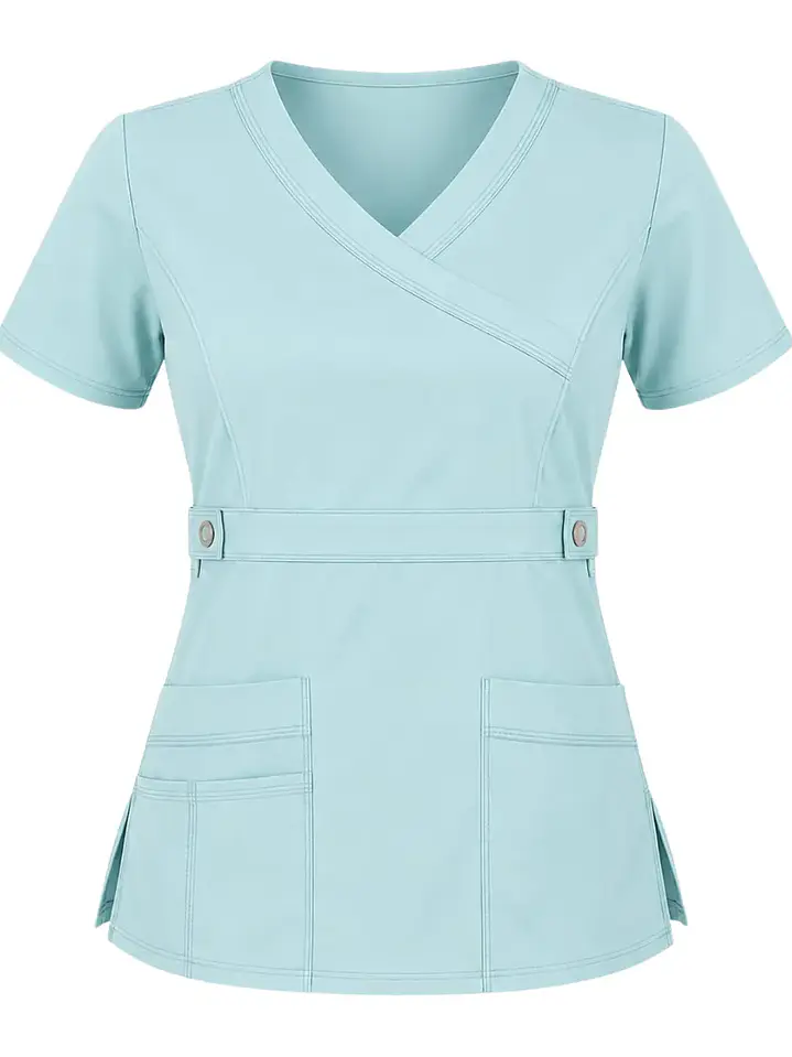 Blusa Clínica Mujer Color Menta – Diseño Antifluido y Elasticado 2