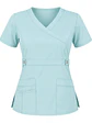 Blusa Clínica Mujer Color Menta – Diseño Antifluido y Elasticado - Miniatura 2
