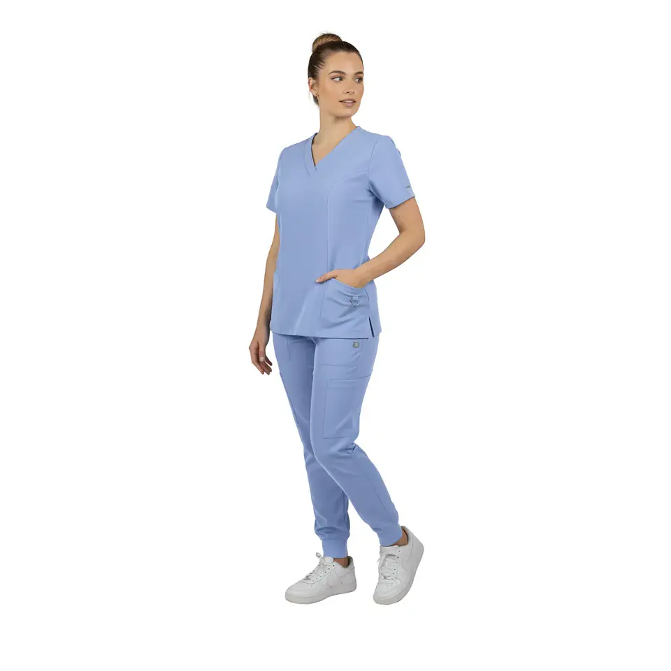 Conjunto Clínico Celeste Ceil Blue con Jogger Aesthetic | Égida 6
