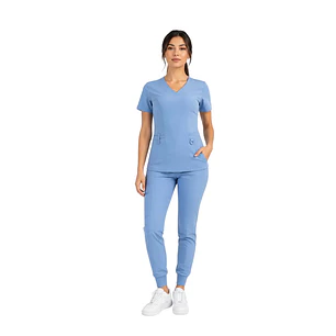 Conjunto Clínico Celeste Ceil Blue con Jogger Aesthetic | Égida