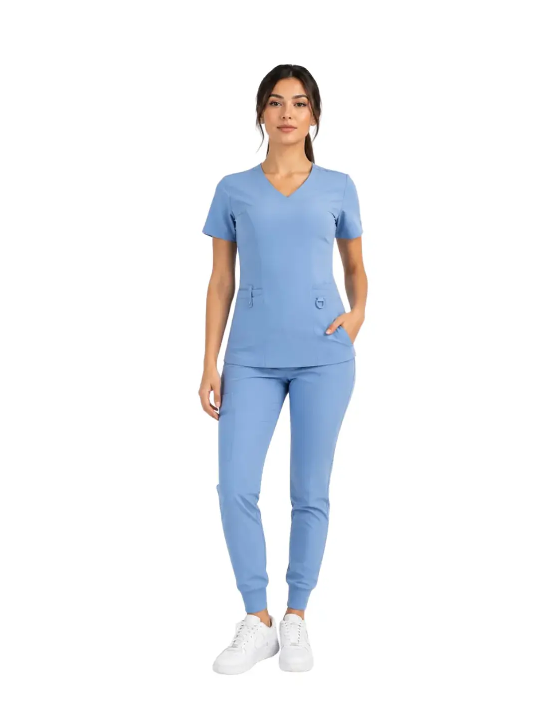 Conjunto Clínico Celeste Ceil Blue con Jogger Aesthetic | Égida - Uniformes clínicos Égida Chile