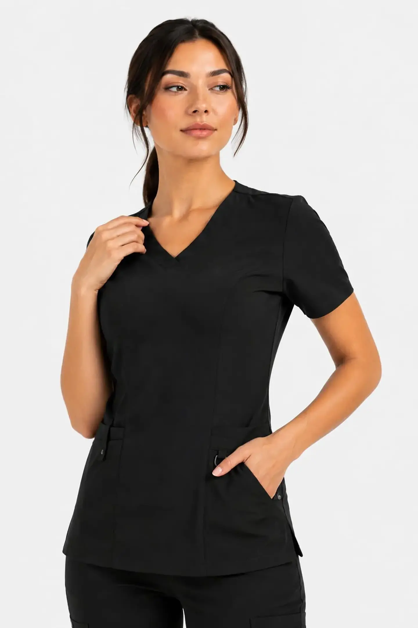 Conjunto Clinico Negro Blusa Hana + Pantalon Jogger  1