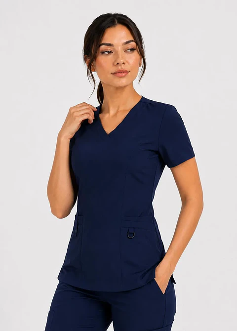 Blusa Clínica Modelo HANA Azul Marino