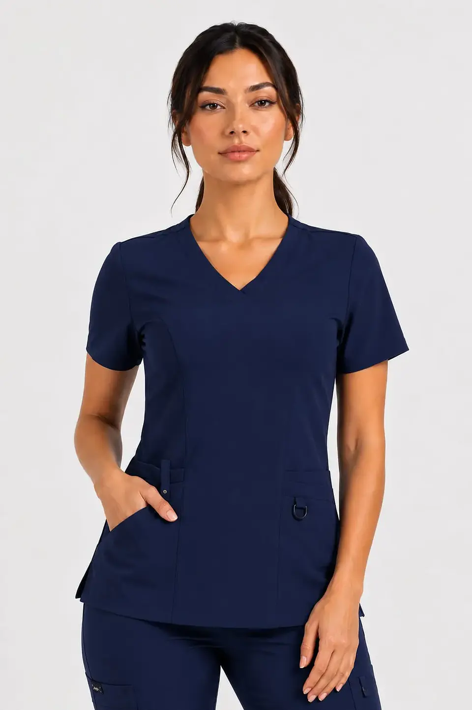 Blusa Clínica Modelo HANA Azul Marino 2