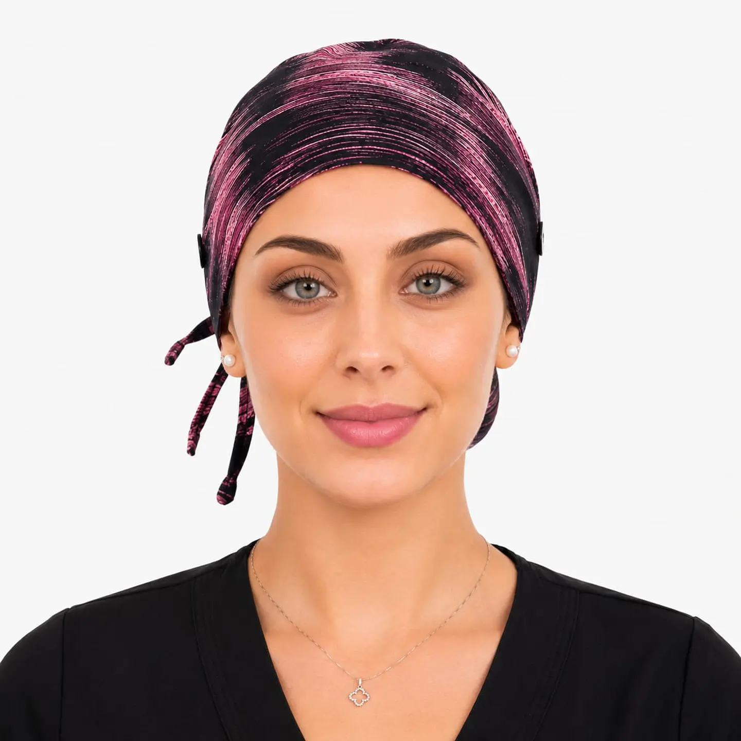 Gorro Quirúrgico Elástico con Botones para Mascarilla – Premium LLuvia Rosada 2