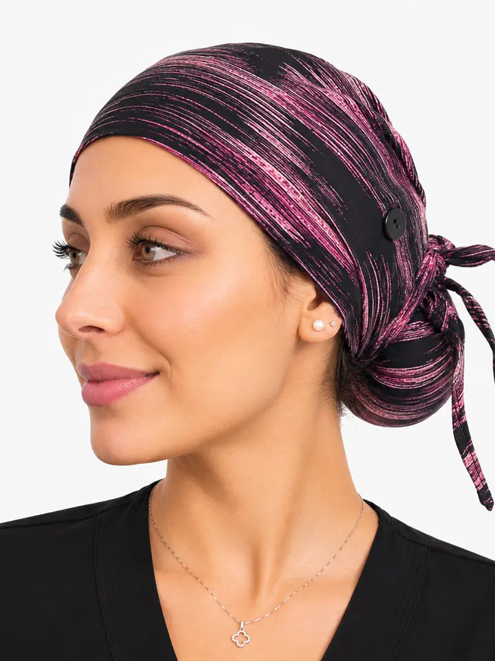 Gorro Quirúrgico Elástico con Botones para Mascarilla – Premium LLuvia Rosada 1