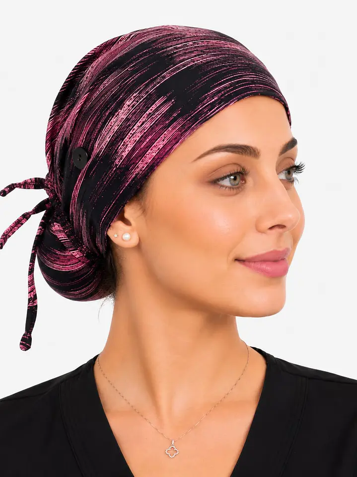 Gorro Quirúrgico Elástico con Botones para Mascarilla – Premium LLuvia Rosada 3