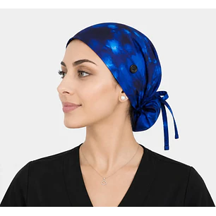 Gorro Clínico Quirúrgico Premium de Tela Elástica con Botones – Azul Rey