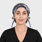 Gorro Médico Estampado Nebulusa Gris para Mujer con Botón - Miniatura 2