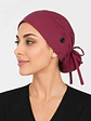 Gorro Quirúrgico Elástico con Botones para Mascarilla – Premium burdeo - Miniatura 1