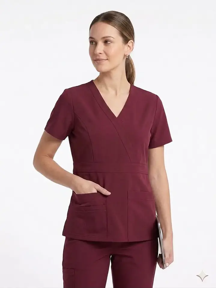 Blusa Modelo Venus Burdeo oscuro - Tela Elasticada Antifluido  1
