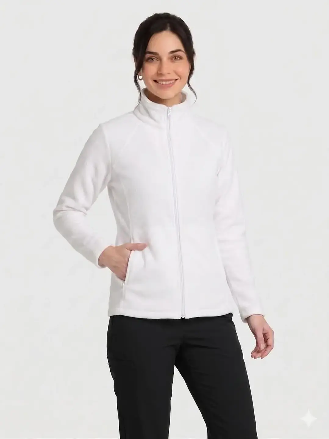 Chaquetilla de Micropolar Clínico Premium Mujer – Blanco - Uniformes clínicos Égida Chile