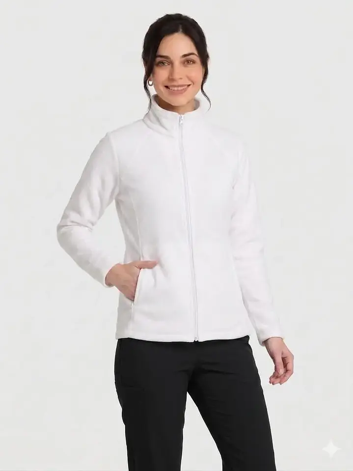 Chaquetilla de Micropolar Clínico Premium Mujer – Blanco 1