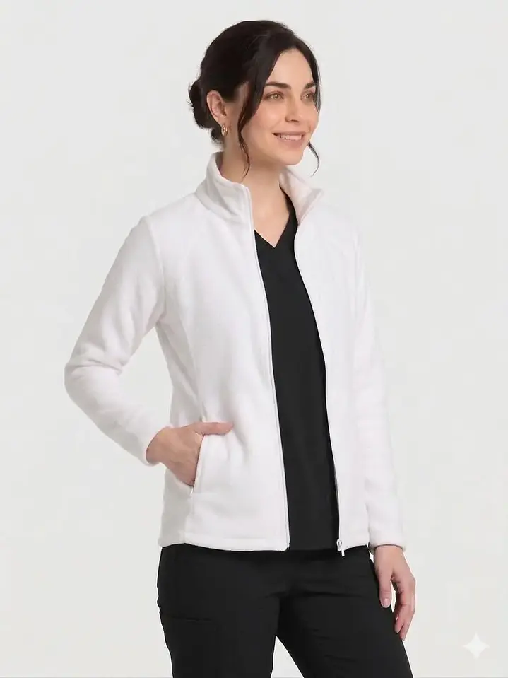 Chaquetilla de Micropolar Clínico Premium Mujer – Blanco 2