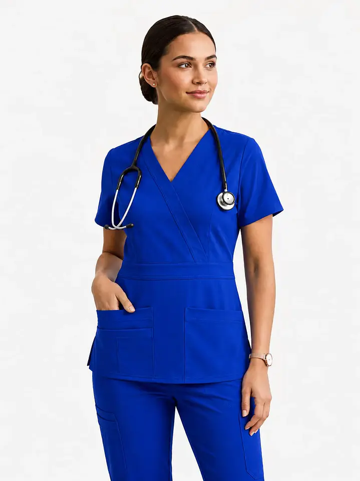 Blusa Clínica Azul Rey – Modelo Venus  1