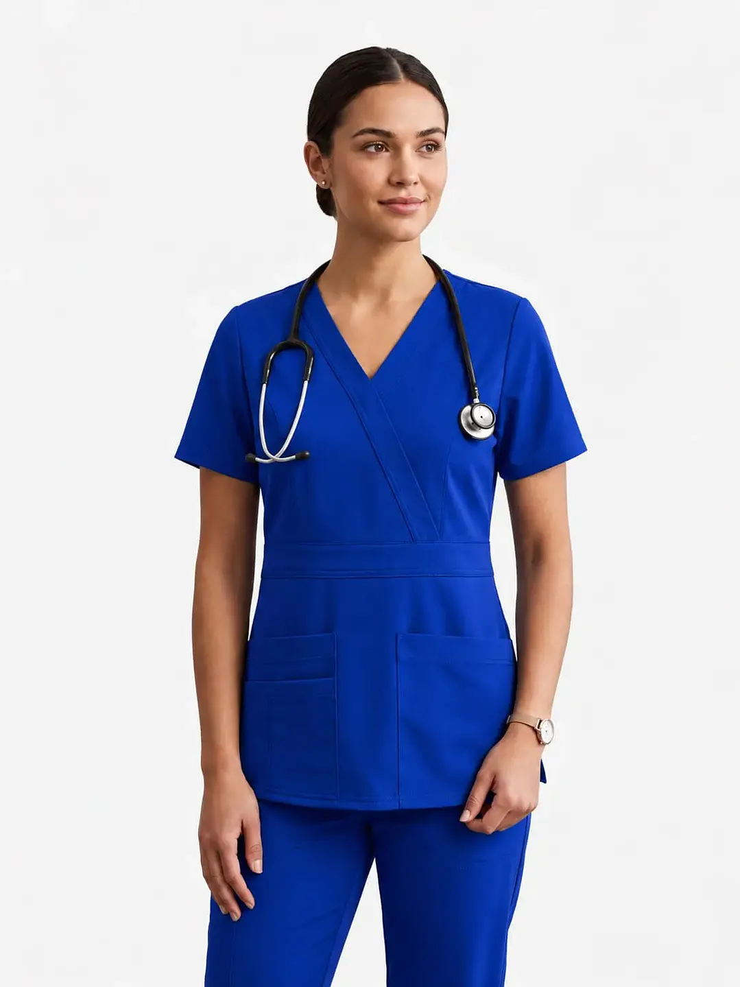 Blusa Clínica Azul Rey – Modelo Venus  - Uniformes clínicos Égida Chile