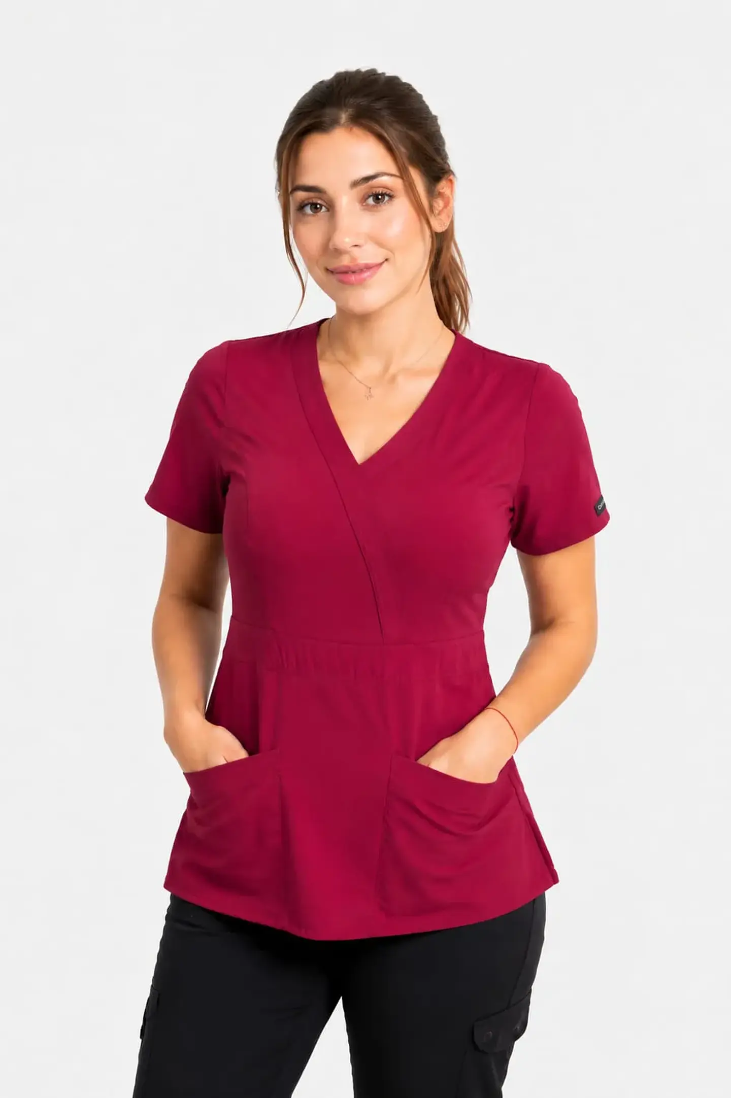 Blusa Modelo Venus Burdeo - Tela Elasticada Antifluido 2