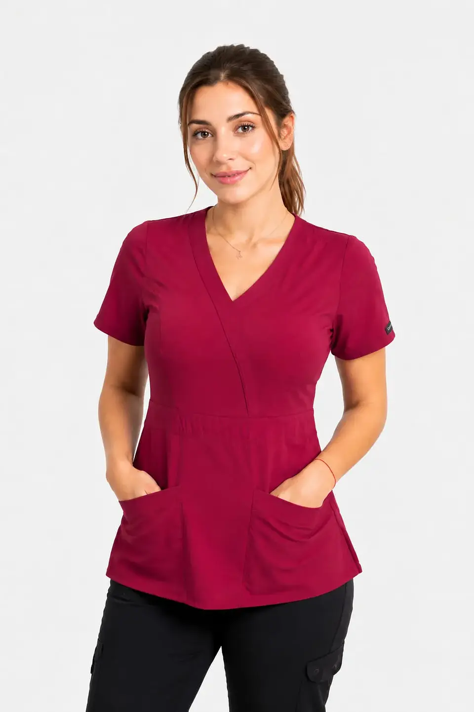 Blusa Modelo Venus Burdeo - Tela Elasticada Antifluido 2