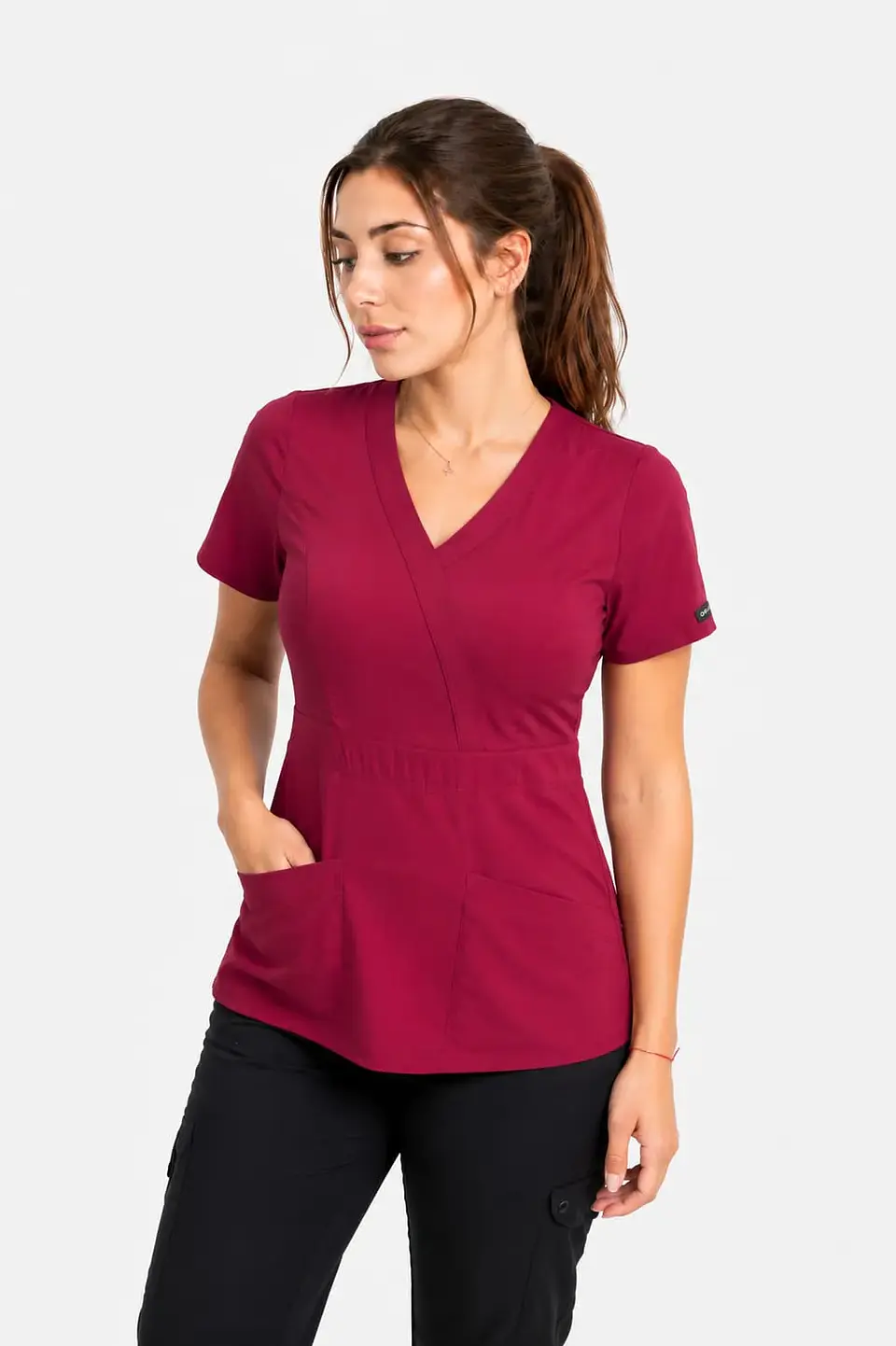 Blusa Modelo Venus Burdeo - Tela Elasticada Antifluido 3
