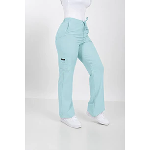 Pantalon Modelo Cargo Elasticado Antifluido Menta