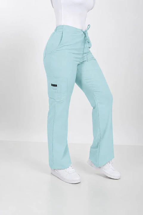 Pantalon Modelo Cargo Elasticado Antifluido Menta