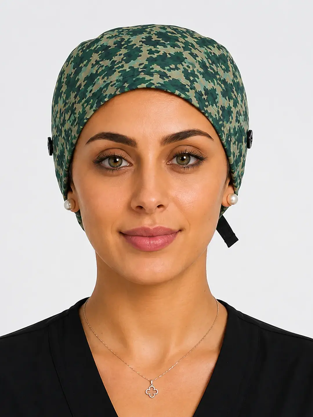 Gorro Clínico Camuflado con Botón – Estilo Quirúrgico Santiago - Uniformes clínicos Égida Chile
