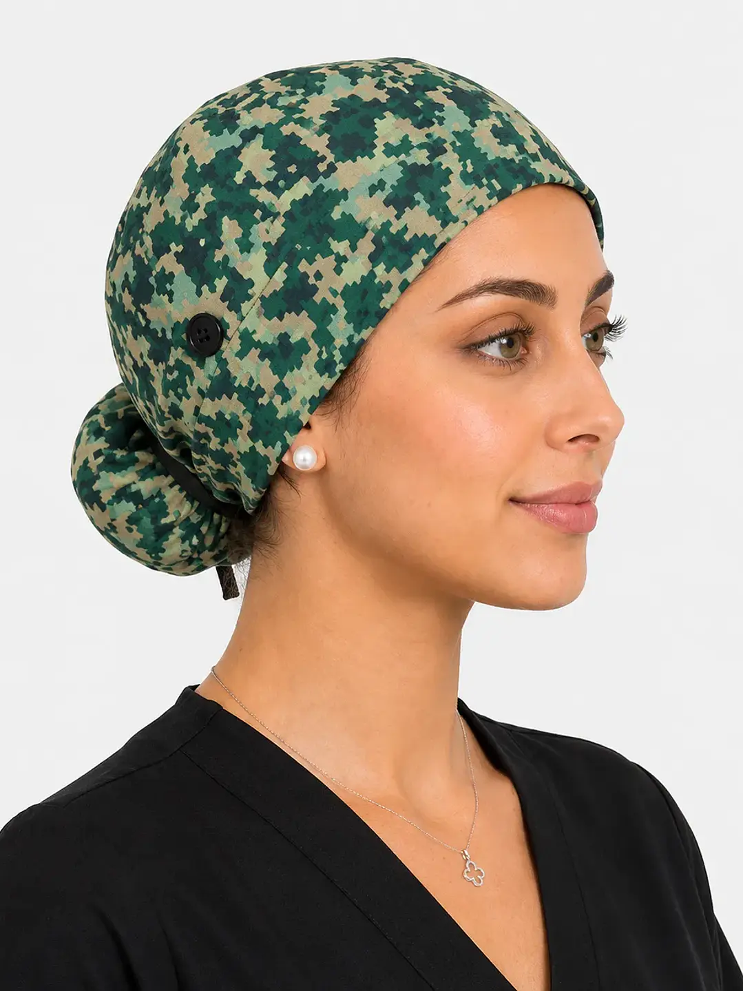 Gorro Clínico Camuflado con Botón – Estilo Quirúrgico Santiago - Uniformes clínicos Égida Chile