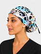 Gorro Quirúrgico con Botones para Mascarilla - Diseño Animal Print Turquesa - Miniatura 1