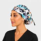 Gorro Quirúrgico con Botones para Mascarilla - Diseño Animal Print Turquesa - Miniatura 1