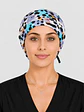 Gorro Quirúrgico con Botones para Mascarilla - Diseño Animal Print Turquesa - Miniatura 2