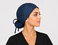 Gorro Clínico con Botones para Mascarilla - Azul Marino Texturizado - Miniatura 3