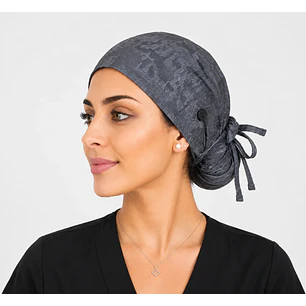 Gorro Quirúrgico con Botones para Mascarilla - Gris Oxford Digital