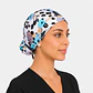 Gorro Quirúrgico con Botones para Mascarilla - Diseño Animal Print Turquesa - Miniatura 3