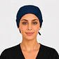 Gorro Clínico con Botones para Mascarilla - Azul Marino Texturizado - Miniatura 2