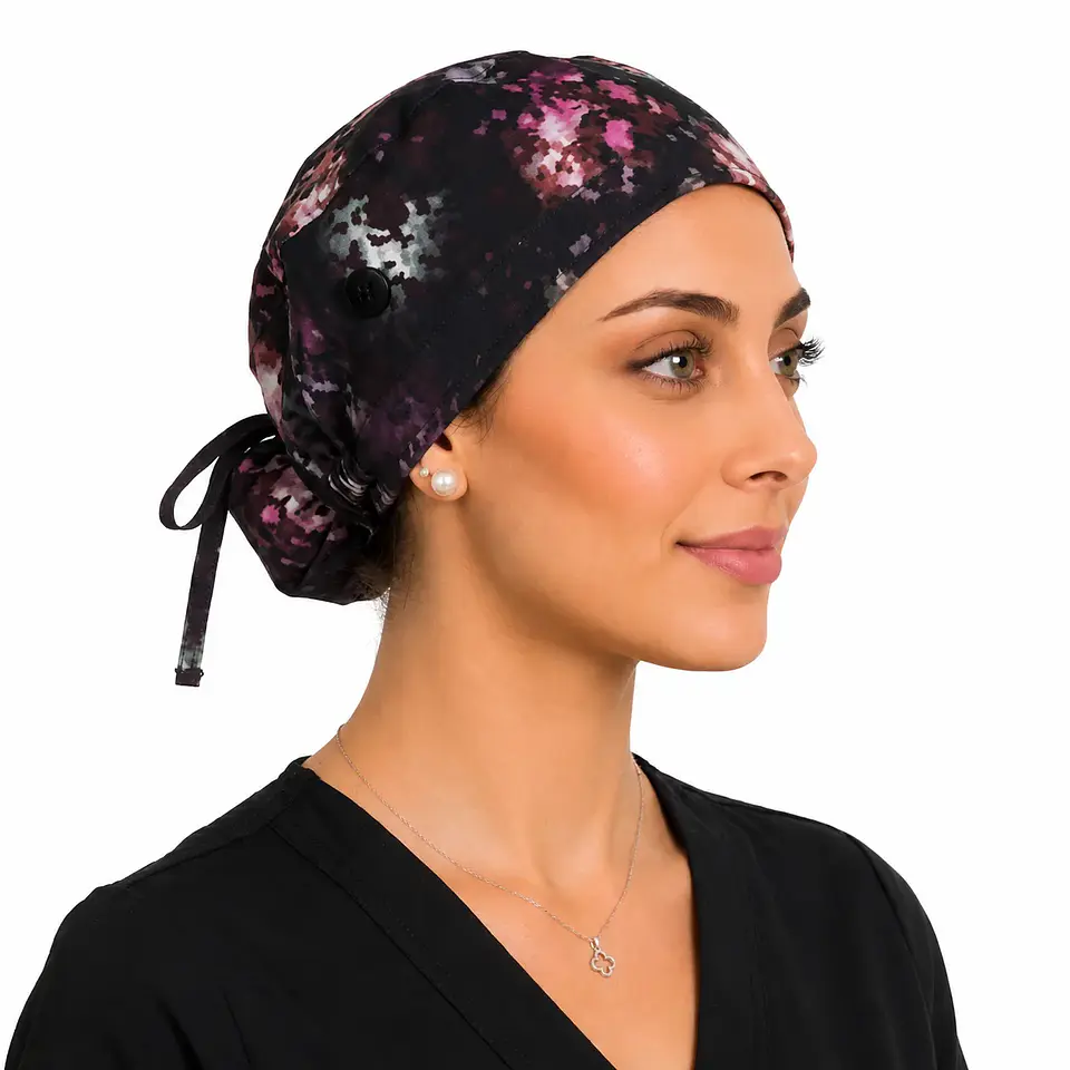 Gorro Clínico con Botones para Mascarilla - Camuflaje Pixelado Colores 2