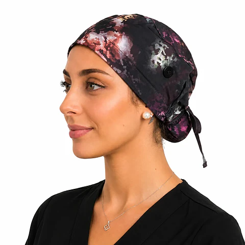 Gorro Clínico con Botones para Mascarilla - Camuflaje Pixelado Colores